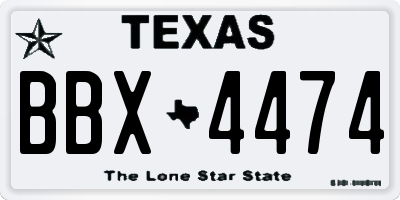 TX license plate BBX4474