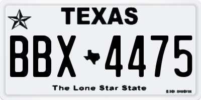 TX license plate BBX4475