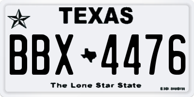 TX license plate BBX4476