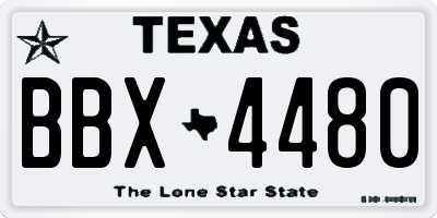 TX license plate BBX4480
