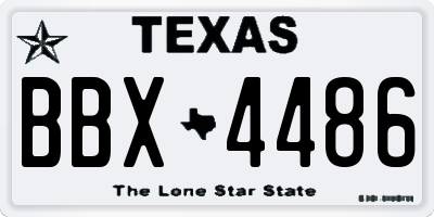 TX license plate BBX4486