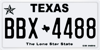 TX license plate BBX4488