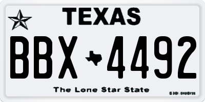 TX license plate BBX4492