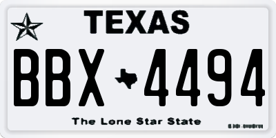 TX license plate BBX4494