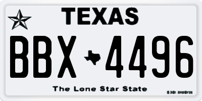 TX license plate BBX4496