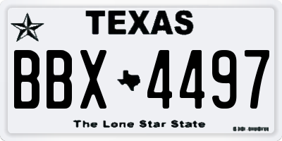 TX license plate BBX4497