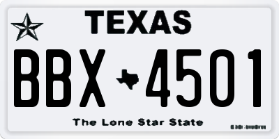 TX license plate BBX4501