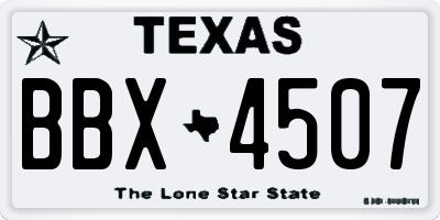 TX license plate BBX4507