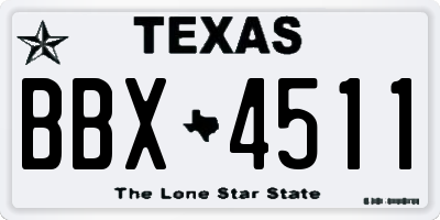 TX license plate BBX4511