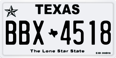 TX license plate BBX4518