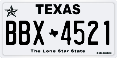 TX license plate BBX4521
