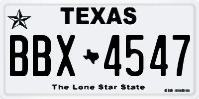 TX license plate BBX4547