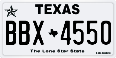 TX license plate BBX4550