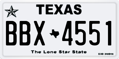 TX license plate BBX4551