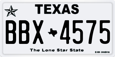 TX license plate BBX4575