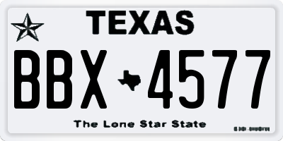 TX license plate BBX4577