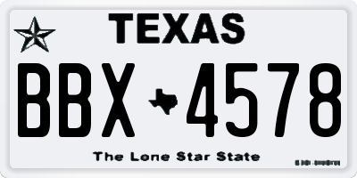 TX license plate BBX4578