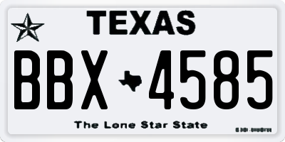 TX license plate BBX4585