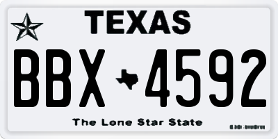 TX license plate BBX4592