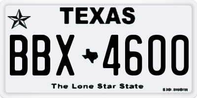 TX license plate BBX4600
