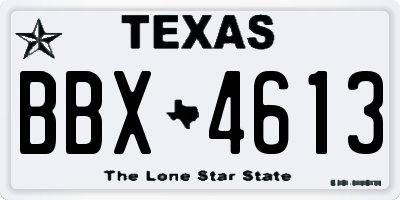 TX license plate BBX4613