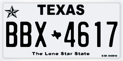 TX license plate BBX4617
