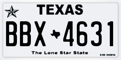 TX license plate BBX4631