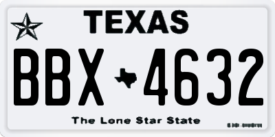 TX license plate BBX4632