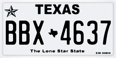 TX license plate BBX4637