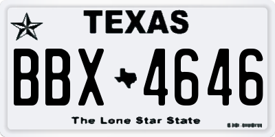 TX license plate BBX4646