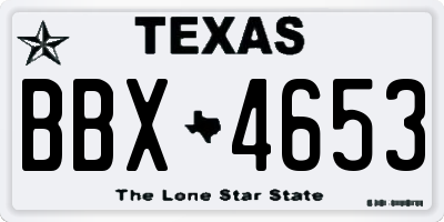 TX license plate BBX4653