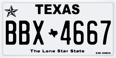 TX license plate BBX4667