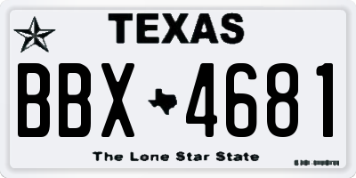 TX license plate BBX4681