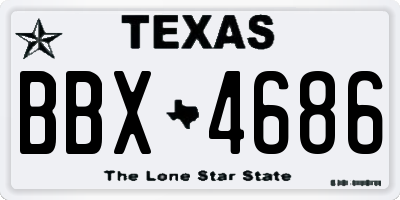 TX license plate BBX4686