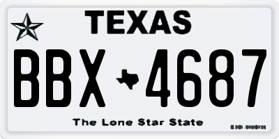TX license plate BBX4687