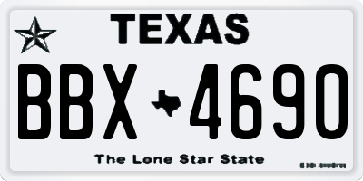 TX license plate BBX4690