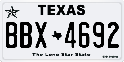 TX license plate BBX4692