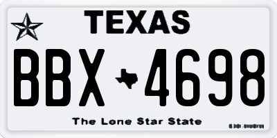 TX license plate BBX4698