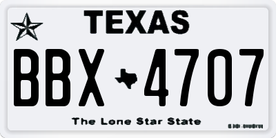 TX license plate BBX4707