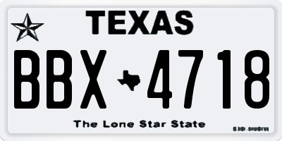 TX license plate BBX4718