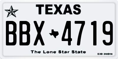 TX license plate BBX4719