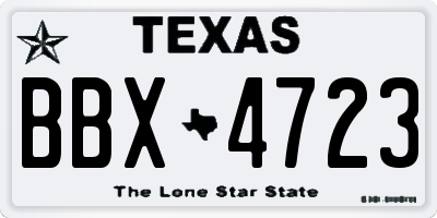 TX license plate BBX4723
