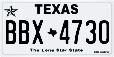 TX license plate BBX4730