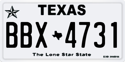 TX license plate BBX4731