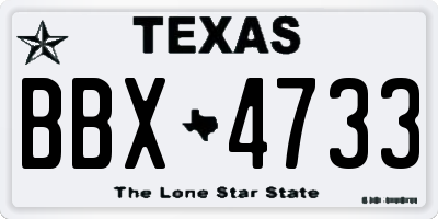 TX license plate BBX4733