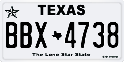 TX license plate BBX4738