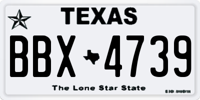 TX license plate BBX4739