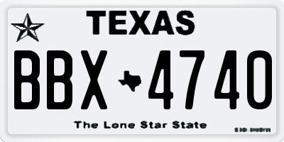 TX license plate BBX4740