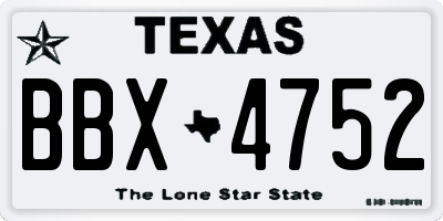 TX license plate BBX4752