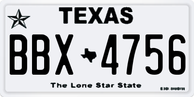 TX license plate BBX4756